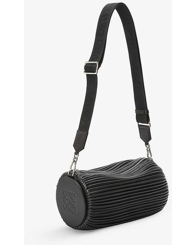 Loewe Bracelet Pouch Large Leather-blend Clutch Bag - Black