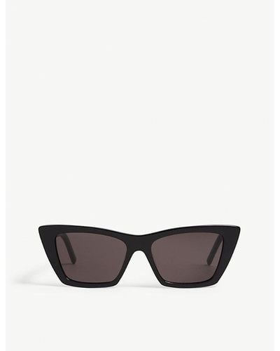 Saint Laurent Mica Cat-eye Frame Acetate Sunglasses - Gray