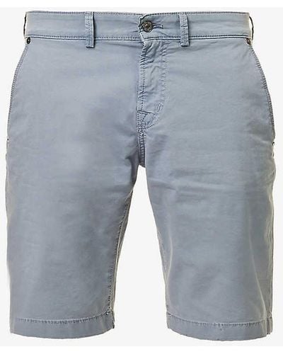 7 For All Mankind Perfect Regular-fit Stretch-cotton Chino Shorts - Blue