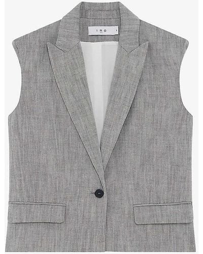 IRO Zohar Sleeveless Woven Jacket - Grey