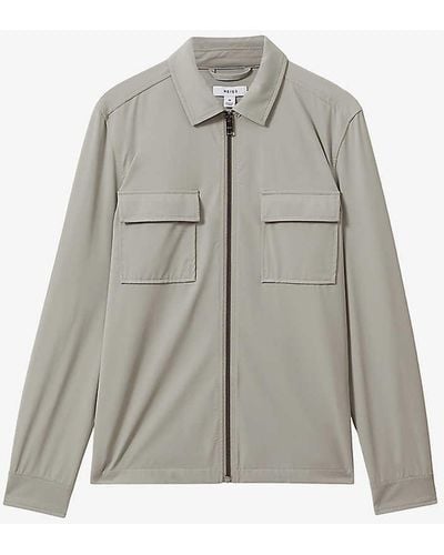 Reiss Hylo Regular-fit Zip-up Stretch-woven Jacket X - Grey