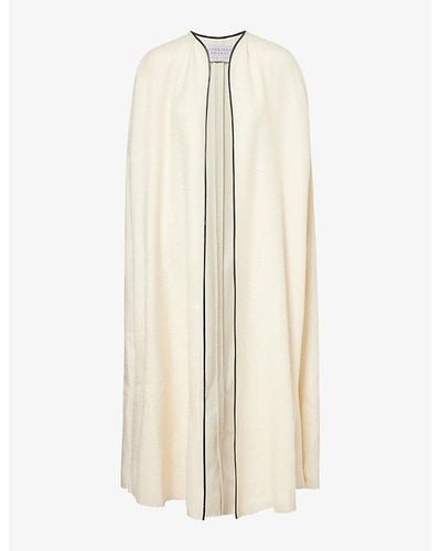 Gabriela Hearst Corinth Dropped-shoulder Relaxed-fit Silk And Wool-blend Cape - Natural
