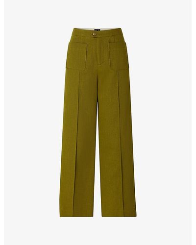 Soeur Harry High-rise Wide-leg Cotton Pants - Green