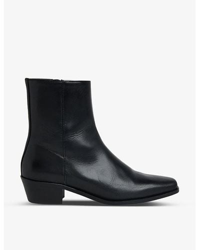 Whistles Kara Leather Ankle Boots - Black