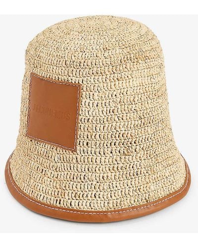 Jacquemus Le Bob Soli Brand-patch Raffia Bucket Hat - Natural