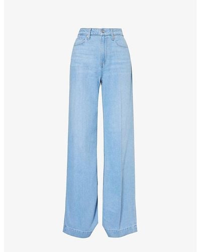 PAIGE Harper High-rise Wide-leg Denim-blend Jeans - Blue