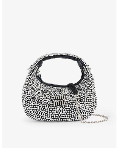 Miu Miu Starlight Wander Crystal-embellished Top-handle Bag - Blue