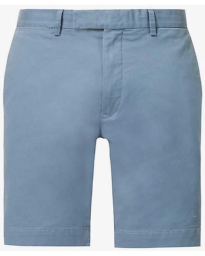Polo Ralph Lauren Slim-fit Brushed-twill Stretch-cotton Shorts - Blue