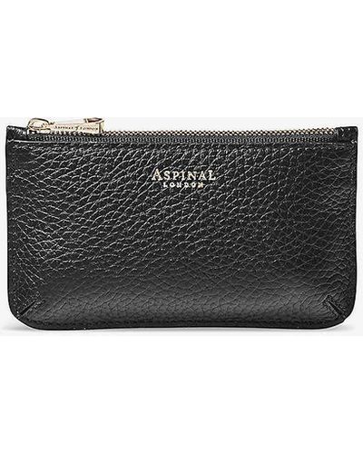 Aspinal of London Ella Brand-embellished Leather Cardholder - Black