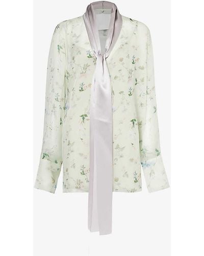 Givenchy Lavallière Relaxed-fit Silk Blouse - White