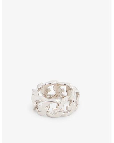 Givenchy G Chain Brass Ring - White