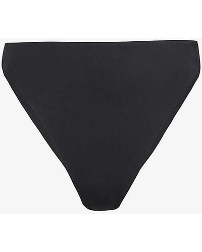 AEXAE High-rise Stretch-recycled Polyester Bikini Bottom - Black