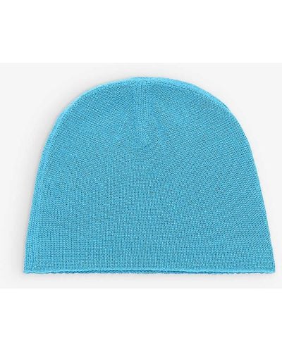 JOSEPH Ribbed-knit Cashmere Beanie Hat - Blue