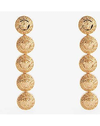 Versace Tribute Medusa Gold-tone Metal Drop Earrings - Multicolour
