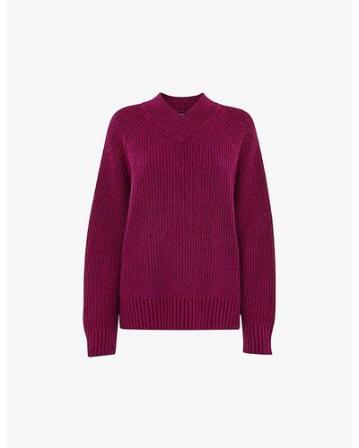 Whistles Ribbed Knitted Sweater X - Purple