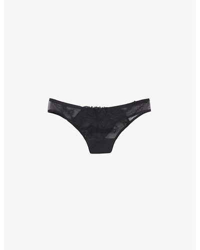 Chantelle Champs Elysees Stretch-woven Tanga Brief - Black