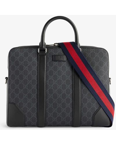 Gucci Logo-print Coated-canvas Briefcase - Black