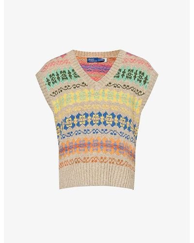 Polo Ralph Lauren Fairisle-pattern Knitted Jumper - Green