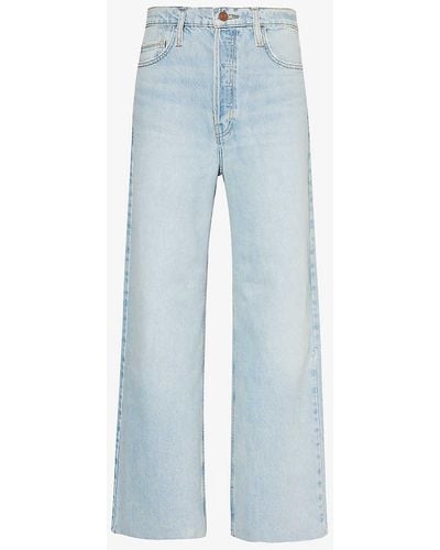 FRAME baggy Wide-leg High-rise Recycled-cotton Jeans - Blue
