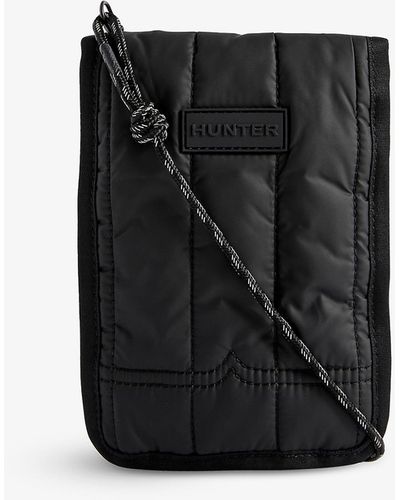 HUNTER Intrepid Puffer Recycled-polyester Phone Pouch - Black