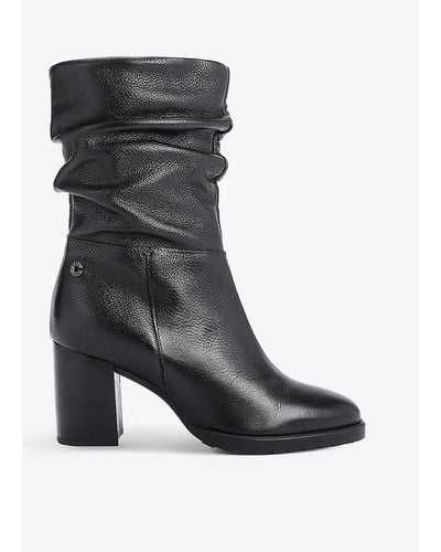 Carvela Kurt Geiger Leather Turnup Ruched Ankle Boots, Size: - Black