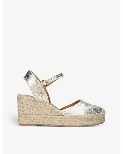 Carvela Kurt Geiger Spritz 2 Sling-back Wedge-heel Leather Sandals - Natural