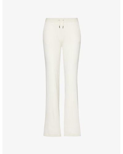 Juicy Couture Rhinestone-embellished Straight-leg Mid-rise Velour jogging Bottom - White