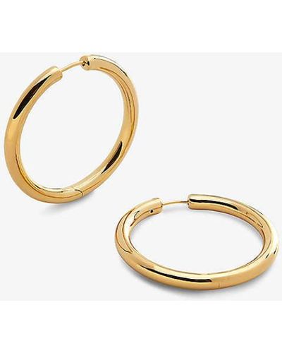 Monica Vinader Essential Click Large 18ct Gold-plated Vermeil Sterling-silver Hoop Earrings - Metallic