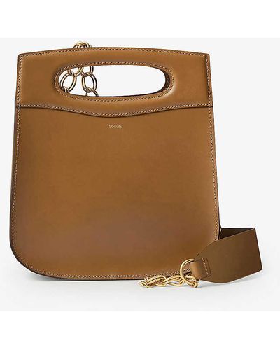 Soeur Cheri Logo-embossed Chain-strap Leather Shoulder Bag - Brown