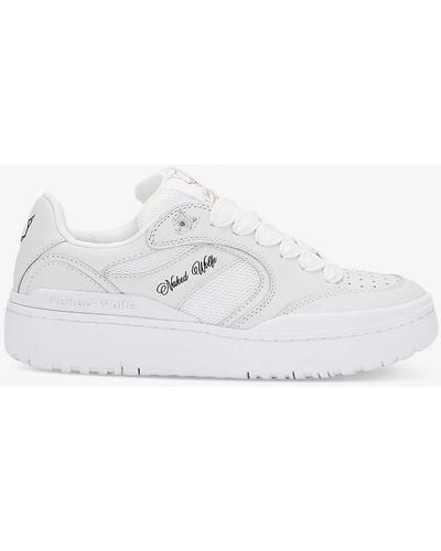 Naked Wolfe Ambition Brand-patch Low-top Leather Trainers - White