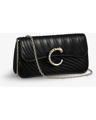 Cartier Panthère De Chain Leather Mini Cross-body Bag - Black