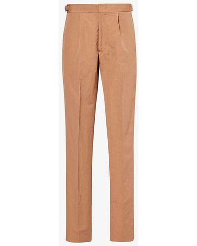 Orlebar Brown Carsyn Pressed-crease Straight-leg Linen And Cotton-blend Trousers - White
