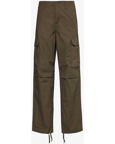 Carhartt Cargo-pocket Tapered-leg Cotton Trousers - Natural