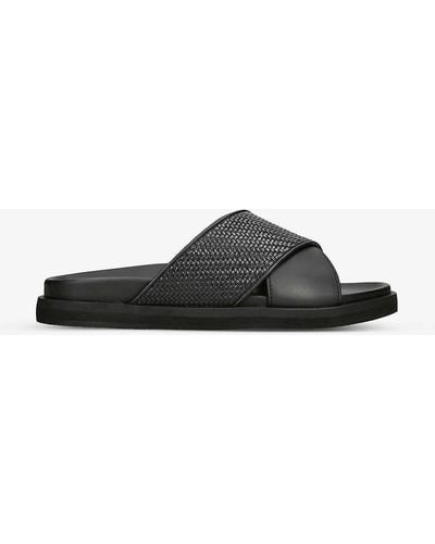 Zegna Panarea Leather Sandals - Black