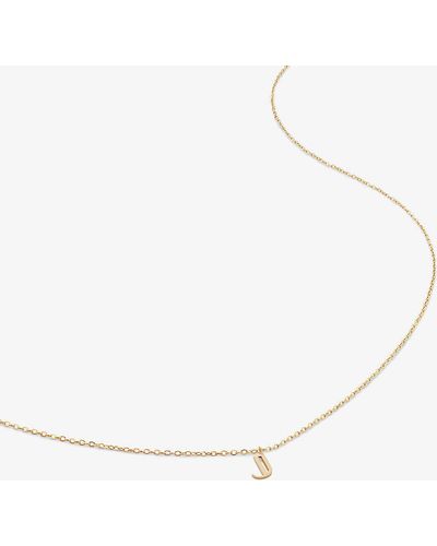Monica Vinader Small Letter J 14ct Yellow-gold Pendant Necklace - White
