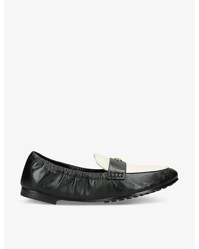 Tory Burch Chunky-sole Leather Ballet Loafers - Black