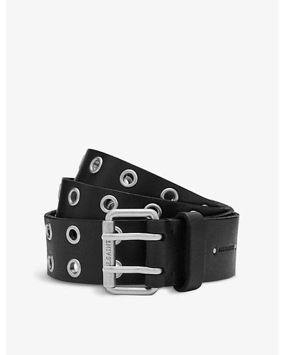 AllSaints Sturge Stud-embellished Leather Belt - Black