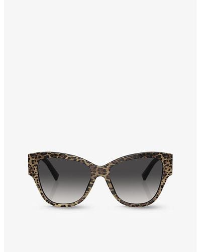 Dolce & Gabbana Dg4449 Butterfly-frame Acetate Sunglasses - Gray