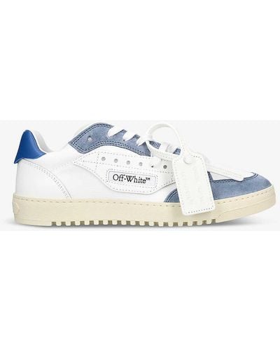 Off-White c/o Virgil Abloh 5.0 Panelled Leather And Woven Low-top Low-top Trainers - Blue