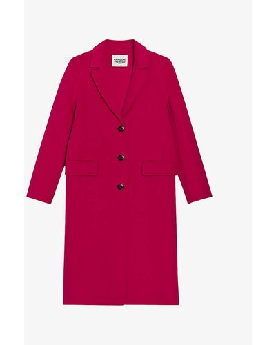 Claudie Pierlot Ginette Notch-collar Wool-blend Coat - Red