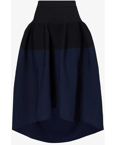 CFCL Black Vy Pottery Mid-rise Recycled-polyester Midi Skirt - Blue