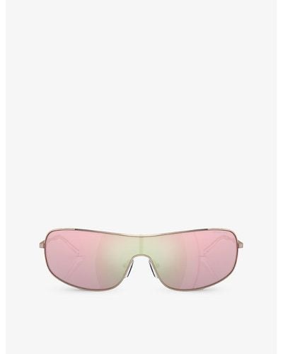 Michael Kors Mk1139 Aix Mirrored Metal Sunglasses - Pink