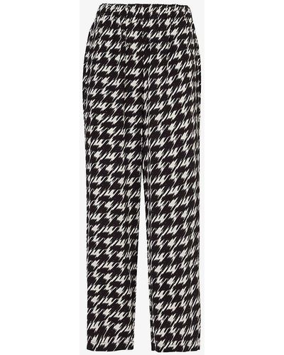 Anine Bing Aiden Mid-rise Wide-leg Woven Trousers - White