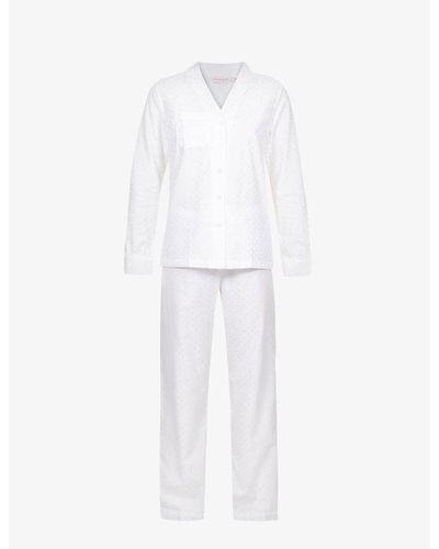 Derek Rose Women's Pajamas Ledbury 62 White - flora and henri