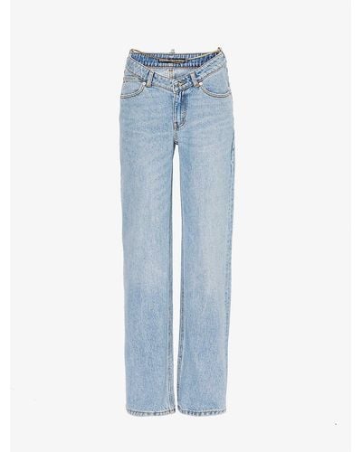 Alexander Wang V-front Relaxed-fit Straight-leg High-rise Jeans - Blue