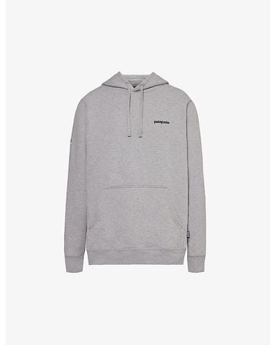 Patagonia Fitz Roy Icon Uprisal Relaxed-fit Recycled-polyester And Recycled-cotton-blend Hoody - Gray