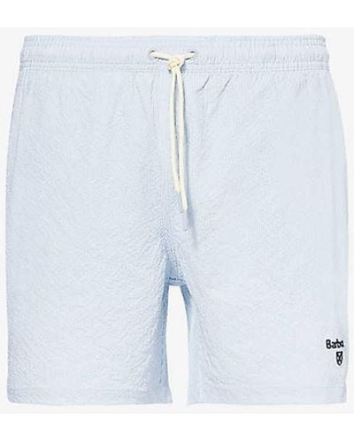 Barbour Somerset Brand-embroidered Swim Shorts - Blue