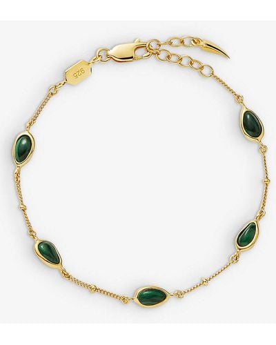 Missoma Mala 18ct Recycled Yellow -plated Vermeil Sterling-silver And Malachite Bracelet - Metallic