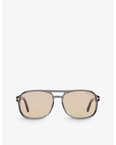 Tom Ford Tr001630 Rosco Square-frame Acetate Sunglasses - Metallic