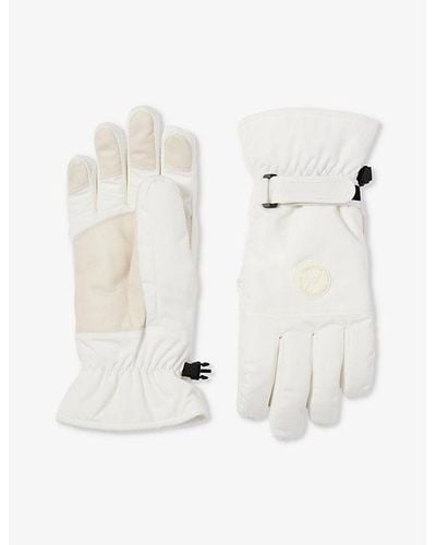 Yves Salomon Logo-appliqué Elasticated Ski Gloves - White